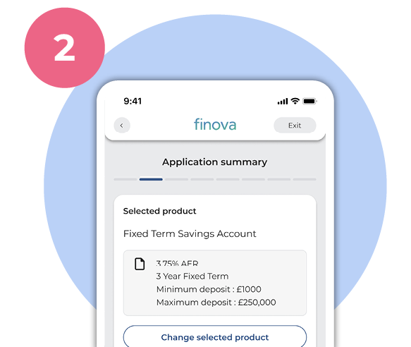 screenshot of finova Savings